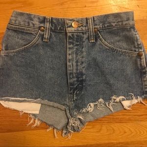 ‘Wrangler’ denim cut off shorts